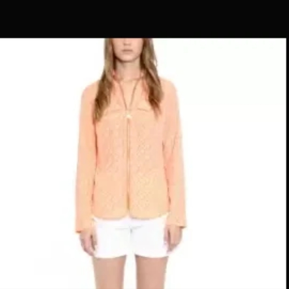 Michael Kors Zippered Printed Shirt $74  New S